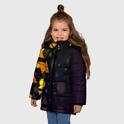 Куртка зимняя для девочки Светящиеся треугольники боко, цвет: 3D-красный — фото 2