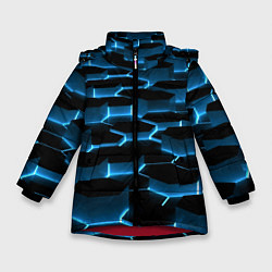 Куртка зимняя для девочки Неоновая сетка из плит, цвет: 3D-красный