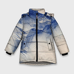 Куртка зимняя для девочки Горы скалы в тумане, цвет: 3D-светло-серый