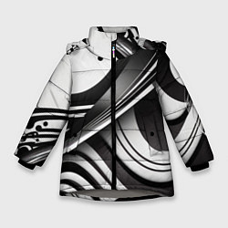 Куртка зимняя для девочки Разводы, цвет: 3D-светло-серый