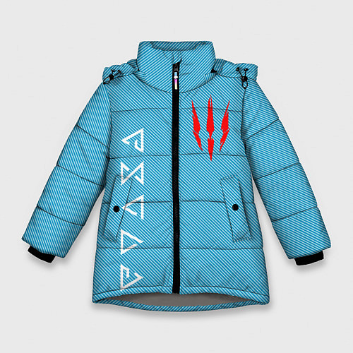 Зимняя куртка для девочки The Witcher Геральт / 3D-Светло-серый – фото 1