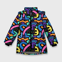Зимняя куртка для девочки Multicolored texture pattern