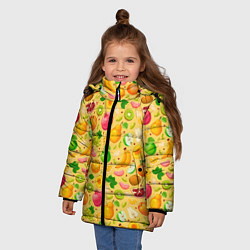 Куртка зимняя для девочки Fruit abundance, цвет: 3D-красный — фото 2