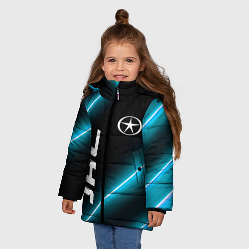 Зимняя куртка для девочки JAC неоновые лампы / 3D-Черный – фото 3
