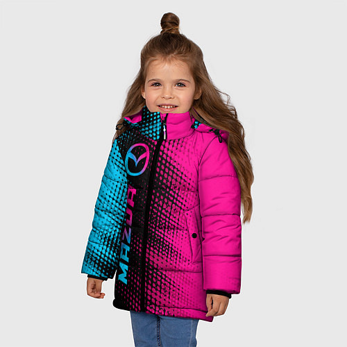 Зимняя куртка для девочки Mazda - neon gradient: по-вертикали / 3D-Черный – фото 3