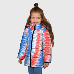 Куртка зимняя для девочки Тай-дай красный с голубым, цвет: 3D-красный — фото 2