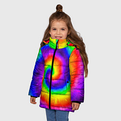 Куртка зимняя для девочки Тай-дай, цвет: 3D-красный — фото 2