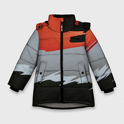 Куртка зимняя для девочки Тройной стиль цветов, цвет: 3D-светло-серый