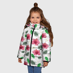 Куртка зимняя для девочки Цветочный паттерн, цвет: 3D-светло-серый — фото 2