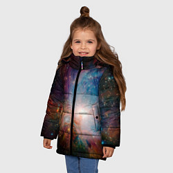 Куртка зимняя для девочки Безграничный космос, цвет: 3D-светло-серый — фото 2