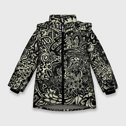Зимняя куртка для девочки Татуировочный орнамент