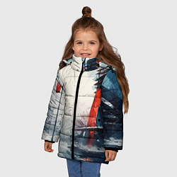 Куртка зимняя для девочки Наш город - коллекция Бело-сине-красный - Хуф и Ся, цвет: 3D-светло-серый — фото 2
