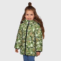 Куртка зимняя для девочки Камуфляж из черепов, цвет: 3D-светло-серый — фото 2