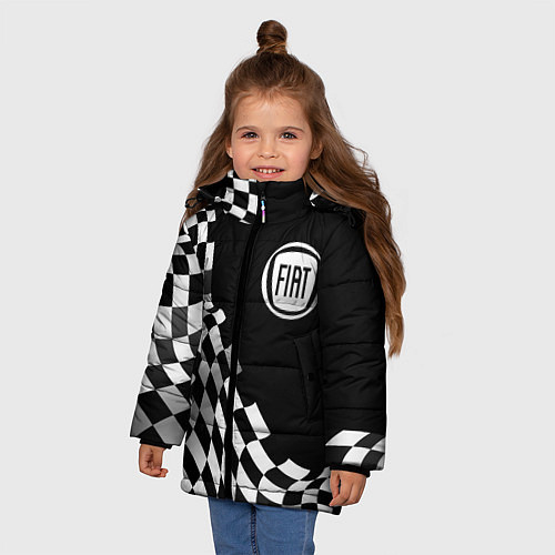 Зимняя куртка для девочки Fiat racing flag / 3D-Черный – фото 3
