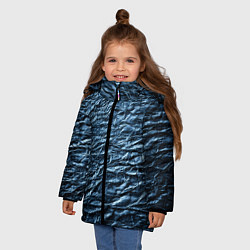 Куртка зимняя для девочки Текстура мятой бумаги, цвет: 3D-черный — фото 2