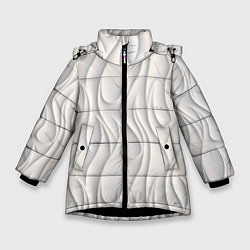 Куртка зимняя для девочки Рельефная стена, цвет: 3D-черный