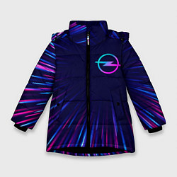 Куртка зимняя для девочки Opel neon speed lines, цвет: 3D-черный