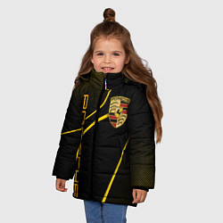 Куртка зимняя для девочки Porsche - Gold line, цвет: 3D-красный — фото 2