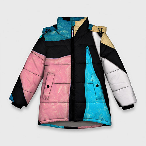 Зимняя куртка для девочки Переливы красок / 3D-Светло-серый – фото 1