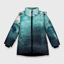 Зимняя куртка для девочки Светло-синий тени и краски