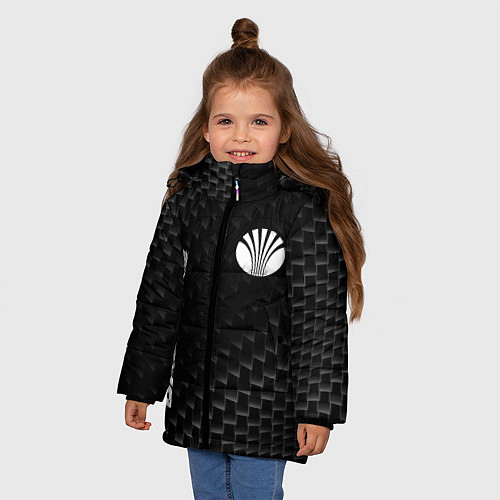Зимняя куртка для девочки Daewoo карбоновый фон / 3D-Черный – фото 3