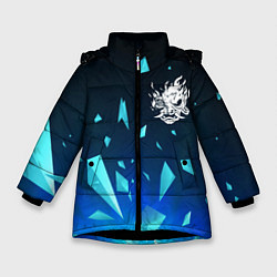 Куртка зимняя для девочки Cyberpunk 2077 взрыв частиц, цвет: 3D-черный
