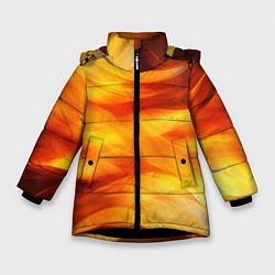 Куртка зимняя для девочки Огонь: арт нейросети, цвет: 3D-черный