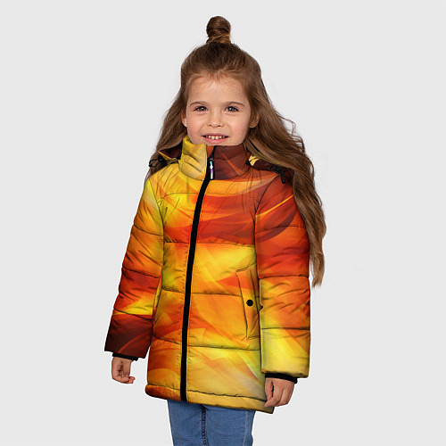 Зимняя куртка для девочки Огонь: арт нейросети / 3D-Черный – фото 3