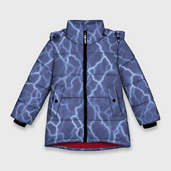 Зимняя куртка для девочки Электрический разряд на голубом фоне
