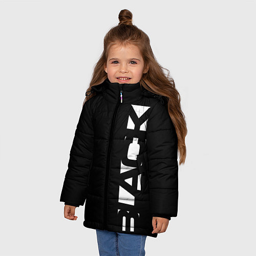 Зимняя куртка для девочки Black minimalistik / 3D-Черный – фото 3