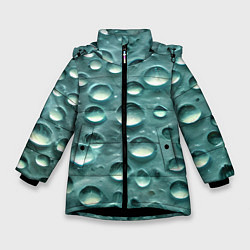 Куртка зимняя для девочки Кристальные капли, цвет: 3D-черный