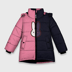 Куртка зимняя для девочки Ребенок идола - Кролик лого, цвет: 3D-черный
