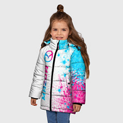 Куртка зимняя для девочки Mazda neon gradient style: по-вертикали, цвет: 3D-черный — фото 2