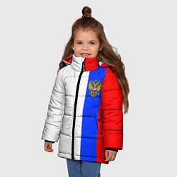 Куртка зимняя для девочки Цвета России - герб, цвет: 3D-красный — фото 2