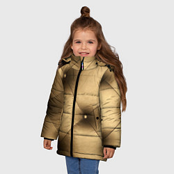 Куртка зимняя для девочки Текстура обивки, цвет: 3D-черный — фото 2