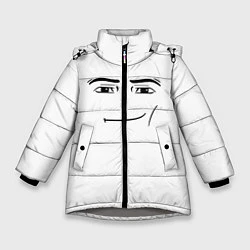 Куртка зимняя для девочки Одежда Man Face Roblox, цвет: 3D-светло-серый
