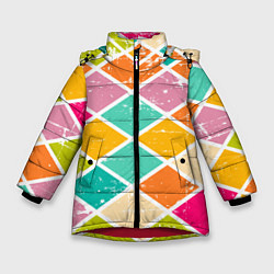 Зимняя куртка для девочки Весёлые ромбики