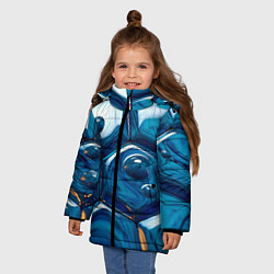 Куртка зимняя для девочки Водяные наносоты, цвет: 3D-черный — фото 2