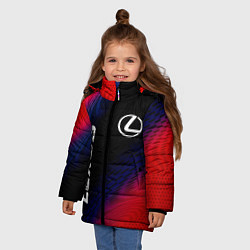 Куртка зимняя для девочки Lexus красный карбон, цвет: 3D-черный — фото 2
