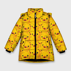 Куртка зимняя для девочки Желтая резиновая уточка для ванны, цвет: 3D-черный