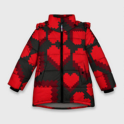 Зимняя куртка для девочки Pixel hearts