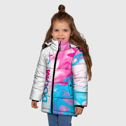Зимняя куртка для девочки Doom neon gradient style: по-вертикали / 3D-Черный – фото 3