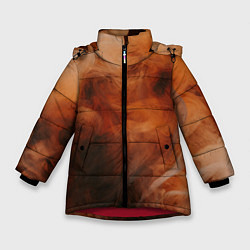 Зимняя куртка для девочки Оранжевый абстрактный дым