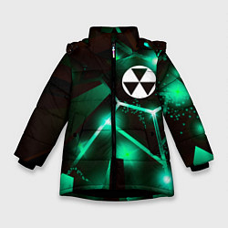 Куртка зимняя для девочки Fallout разлом плит, цвет: 3D-черный