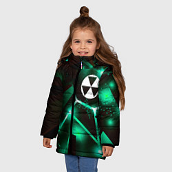 Куртка зимняя для девочки Fallout разлом плит, цвет: 3D-черный — фото 2