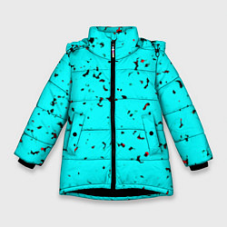 Зимняя куртка для девочки Текстура ярко-голубой