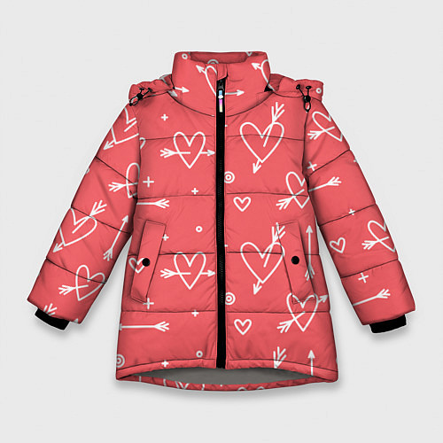 Зимняя куртка для девочки Love is love / 3D-Светло-серый – фото 1