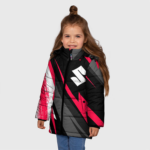 Зимняя куртка для девочки Suzuki fast lines / 3D-Черный – фото 3