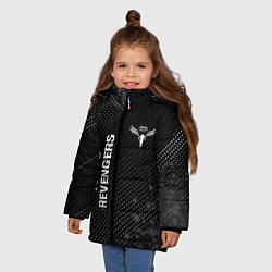 Куртка зимняя для девочки Tokyo Revengers glitch на темном фоне: надпись, си, цвет: 3D-черный — фото 2