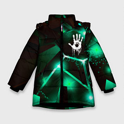 Куртка зимняя для девочки Death Stranding разлом плит, цвет: 3D-черный